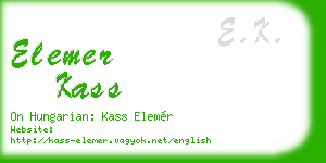 elemer kass business card